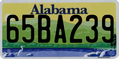 AL license plate 65BA239