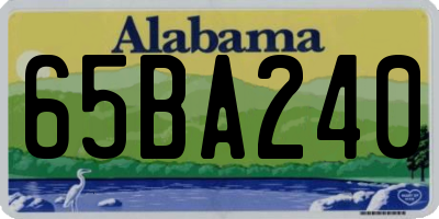 AL license plate 65BA240