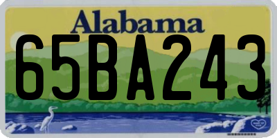 AL license plate 65BA243