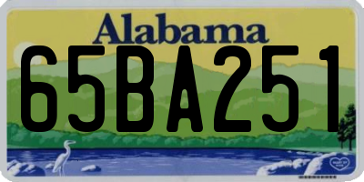 AL license plate 65BA251