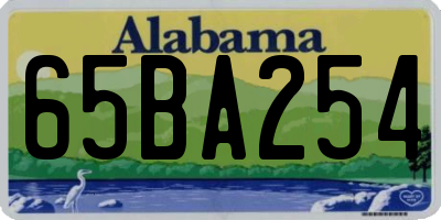 AL license plate 65BA254