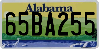 AL license plate 65BA255