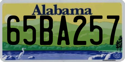 AL license plate 65BA257