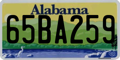 AL license plate 65BA259