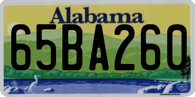 AL license plate 65BA260