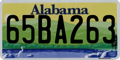 AL license plate 65BA263