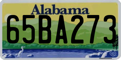 AL license plate 65BA273