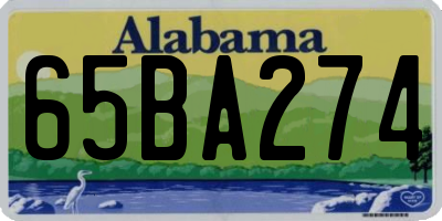 AL license plate 65BA274
