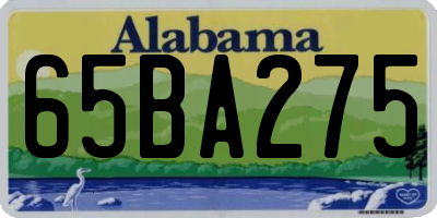 AL license plate 65BA275
