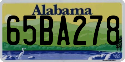 AL license plate 65BA278