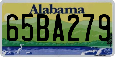 AL license plate 65BA279