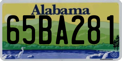 AL license plate 65BA281