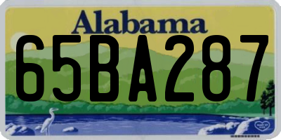 AL license plate 65BA287