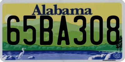 AL license plate 65BA308