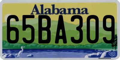 AL license plate 65BA309