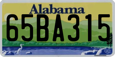 AL license plate 65BA315