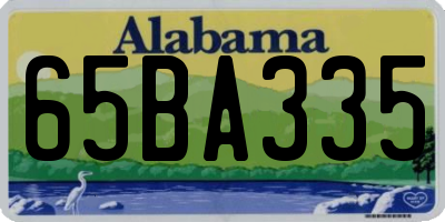AL license plate 65BA335