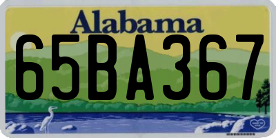 AL license plate 65BA367