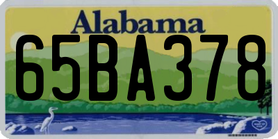 AL license plate 65BA378