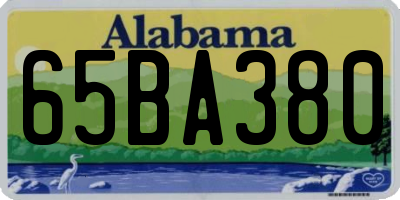 AL license plate 65BA380