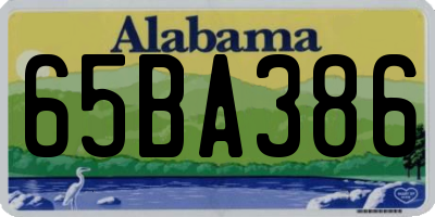 AL license plate 65BA386
