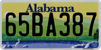 AL license plate 65BA387