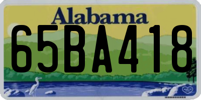 AL license plate 65BA418