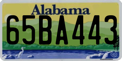 AL license plate 65BA443