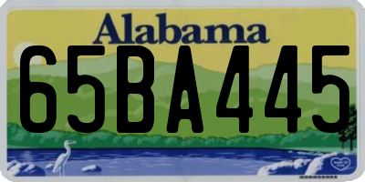 AL license plate 65BA445