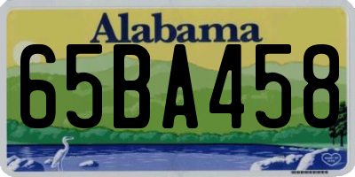 AL license plate 65BA458