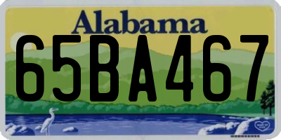 AL license plate 65BA467