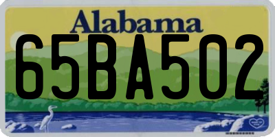 AL license plate 65BA502