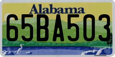 AL license plate 65BA503