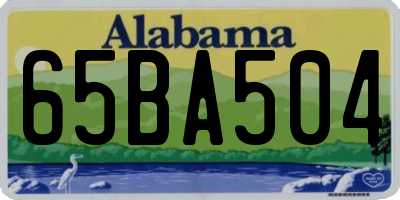 AL license plate 65BA504
