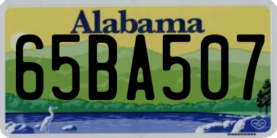 AL license plate 65BA507