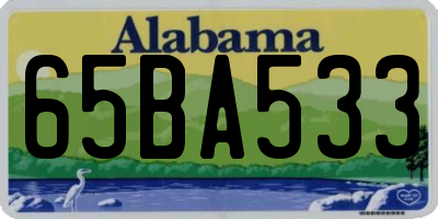 AL license plate 65BA533