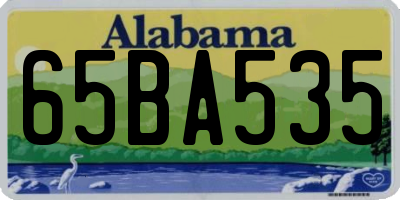 AL license plate 65BA535