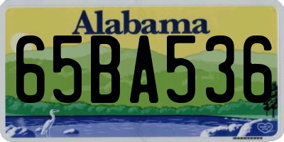 AL license plate 65BA536
