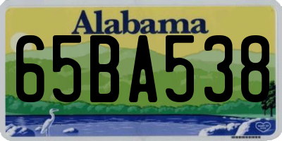 AL license plate 65BA538