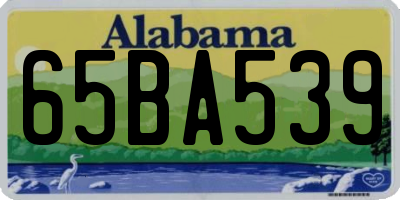 AL license plate 65BA539
