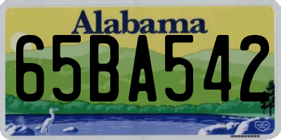 AL license plate 65BA542