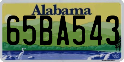 AL license plate 65BA543