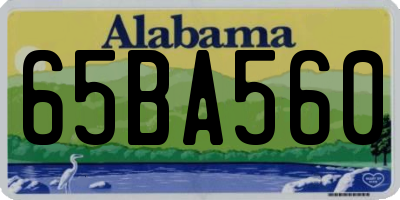 AL license plate 65BA560