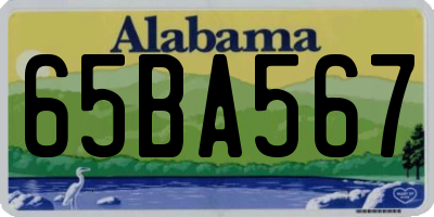 AL license plate 65BA567