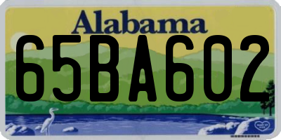 AL license plate 65BA602