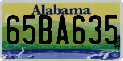 AL license plate 65BA635