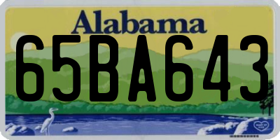 AL license plate 65BA643