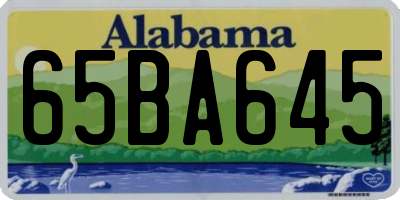 AL license plate 65BA645