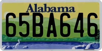 AL license plate 65BA646