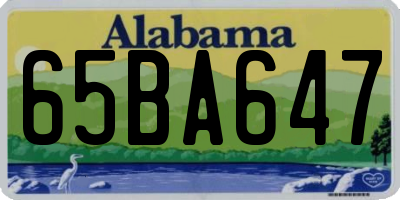 AL license plate 65BA647